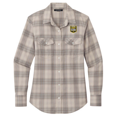 WI National Guard - Women's Long Sleeve Ombre Plaid Shirt Thumbnail