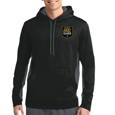 WI National Guard - Sport Wick ® Fleece Colorblock Hooded Pullover Thumbnail